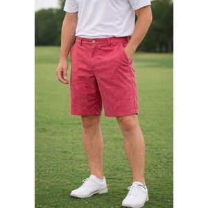 Walter Hagen Golf Shorts Mens 32 Red Heather Flat Front Stretch Casual Preppy